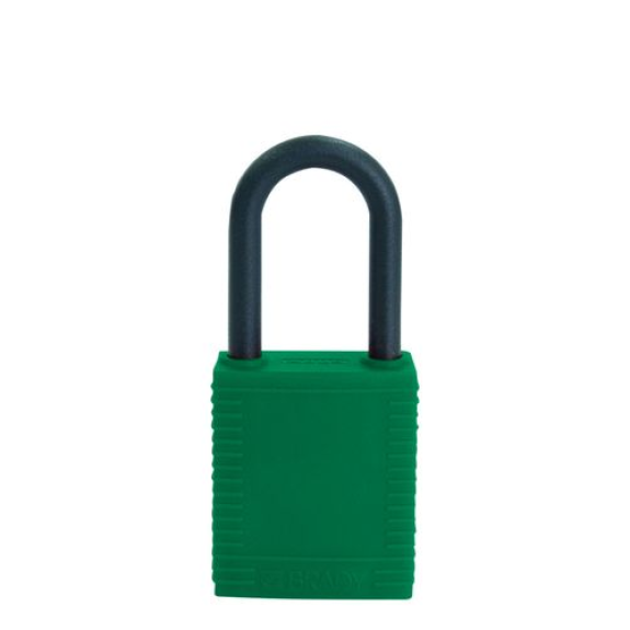Cadenas de sécurité, anse plastique, vert, non conducteur-Lire la description