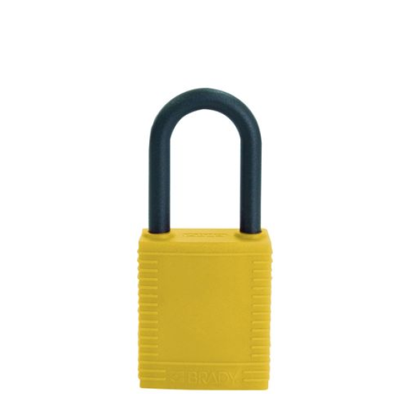 Cadenas de sécurité, anse plastique, jaune, non conducteur Cadenas de sécurité, anse plastique, jaune, non conducteur-Lire la description