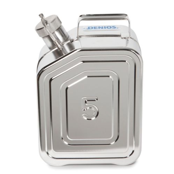 Jerrican en inox, avec bouchon à vis, 20 litres-Lire la description