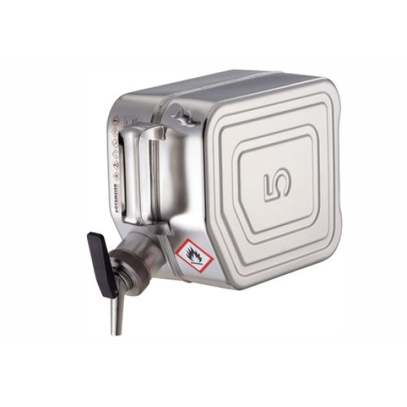 Jerrican en inox, avec robinet de soutirage et aération, 10 litres-Lire la description