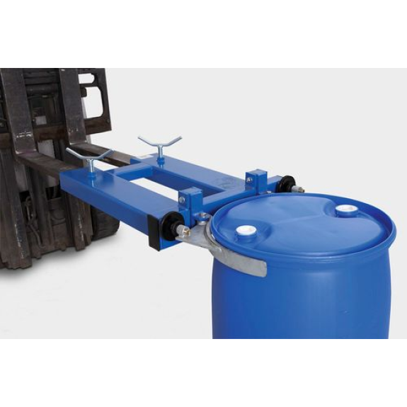 Pince à fût SK-S, pour chariot élevateur, en acier peint, pour 1 fût de 200 l en acier ou plastique-Lire la description