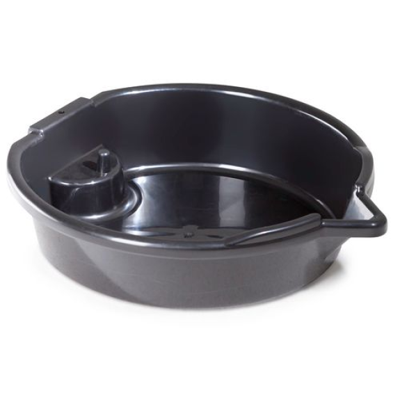 Bac pour huiles usagées et liquides de refroidissement, ouvert, rond, avec zone de dépôt, 8 litres-Lire la description