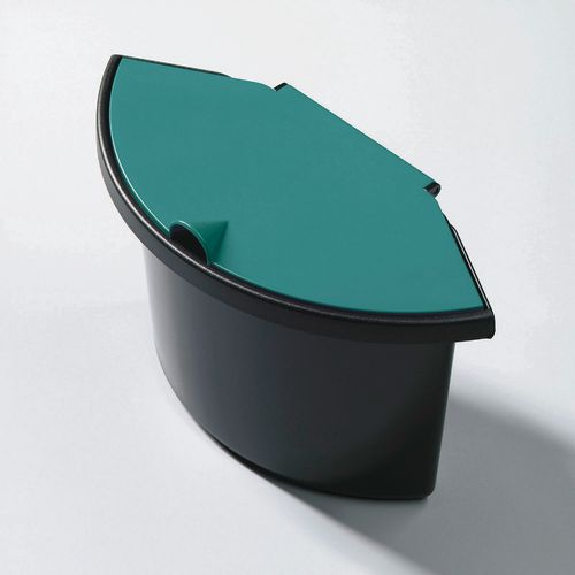 Bac interne avec couvercle pour corbeille 18 litres, 2 litres, noir/vert Bac interne avec couvercle pour corbeille 18 litres, 2 litres, noir/vert-Lire la description