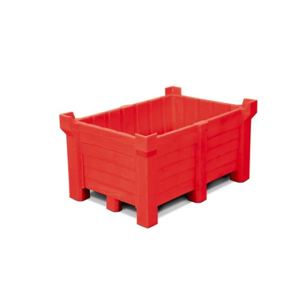 Bac gerbable PolyPro en PE, 260 litres, volume de rétention 240 litres, parois pleines, rouge Bac gerbable PolyPro en PE, 260 litres, volume de rétention 240 litres, parois pleines, rouge-Lire la description