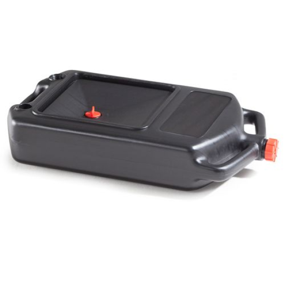 Bac pour huiles usagées et liquides de refroidissement, fermé, rectangulaire, 8 litres Bac pour huiles usagées et liquides de refroidissement, fermé, rectangulaire, 8 litres-Lire la description