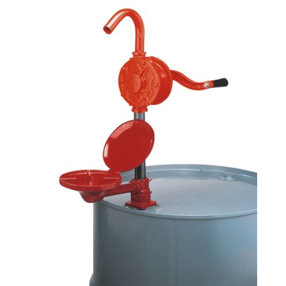Pompe manuelle rotative en fonte grise, avec plongeur en acier et bras pivotant-Leggi tutto