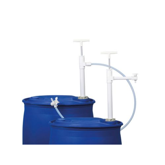 Pompe pour fût Ultrarein avec tuyau de refoulement PTFE 1,2m, avec robinet PVDF, 400 mm profondeur-Leggi tutto