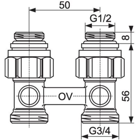 Raccord d'arrêt droit ZB Multiflex  - Filetage: G 1/2'' M x G 3/4'' M-Lire la description