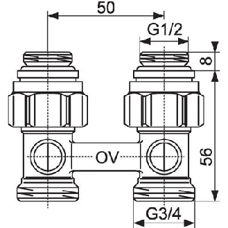 Raccord d'arrêt droit ZB Multiflex  - Filetage: G 1/2'' M x G 3/4'' M-Lire la description