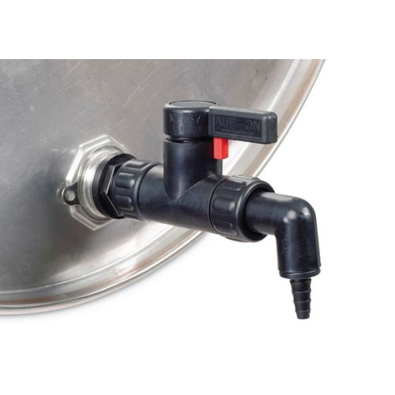 Robinet en PA conducteur pour solvants, 3/4" AG, avec adaptateur pour 3/4" IG-Lire la description