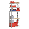 Rayonnage tubulaire ICARE 5 niveaux - Element départ - L121cm x H200 x P70cm - PROVOST