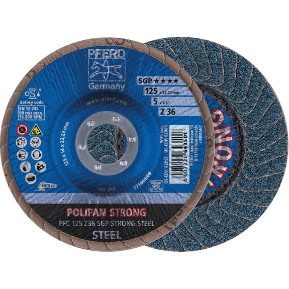 Fächechleifscheibe STRONG gewölbt 115mm K36 Fächechleifscheibe STRONG gewölbt 115mm K36-Beschreibung lesen