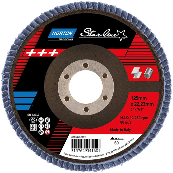 Fächecheibe Starline 125 mm P60 Fächecheibe Starline 125 mm P60-Beschreibung lesen