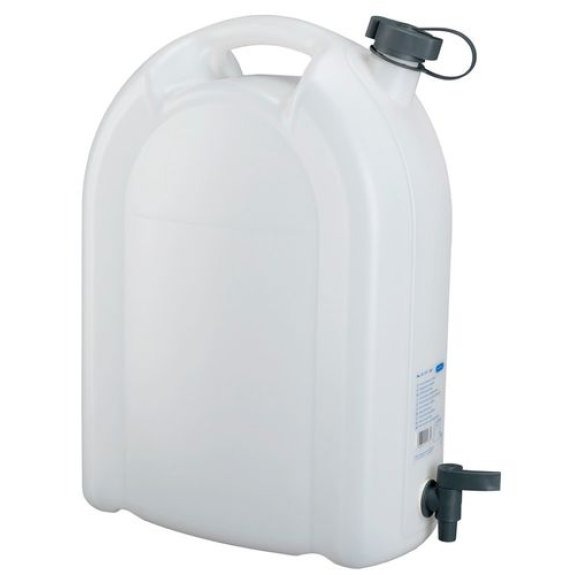 Bidon en plastique, transparent, avec robinet, 20 litres Bidon en plastique, transparent, avec robinet, 20 litres-Lire la description