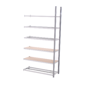 Rayonnage tubulaire ICARE 6 niveaux - Element suivant - L121cm x H200 x P40cm - PROVOST-Lire la description