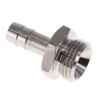 Raccord cannelé pour tuyaux - Embouts droits - Inox - G1/2" Mâle - Ø10mm - Pmax: 40 bar-Lire la description