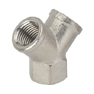 Raccords pour tubes - Y - Laiton nickelé - 1/4" F - 60 bar-Lire la description