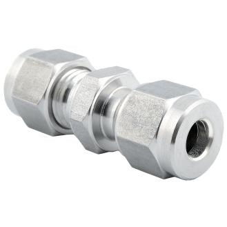 Raccord à double bague de comp. pour tubes inox - Union double égal - Inox - Ø12mm - +455°C-Lire la description