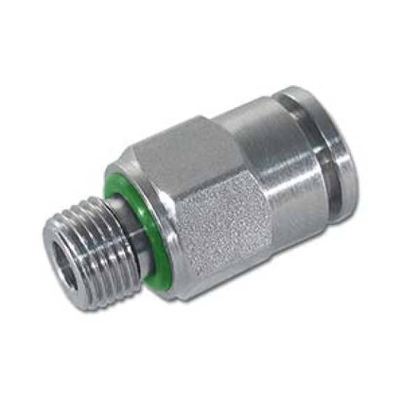 Raccord instantané push-in - piquage droit - inox 316 - G1/8" M - Ø8 mm - 20 bar-Lire la description