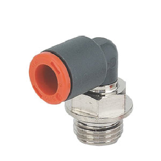 Raccords pour tubes - Coude cylindrique - Technopolymères - M5 M - Ø6 mm - 12 bar-Lire la description