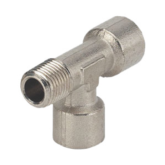 Raccords pour tubes - Té - Laiton nickelé - 1/8" MF - F - 60 bar-Lire la description