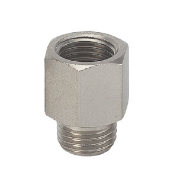Raccords pour tubes - Grossisseur cylindrique - Laiton nickelé - G1/8" - G1/8" MF - 60 bar-Lire la description
