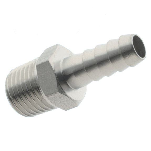 Raccord cannelé pour tuyaux - Embouts droits - Inox - R1/2" Mâle - Ø16mm - Pmax: 10 bar-Lire la description
