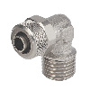 Raccords "Push on" pour tubes - Coude conique - Laiton nickelé - R1/4" M - Ø6X4 mm - 18 bar