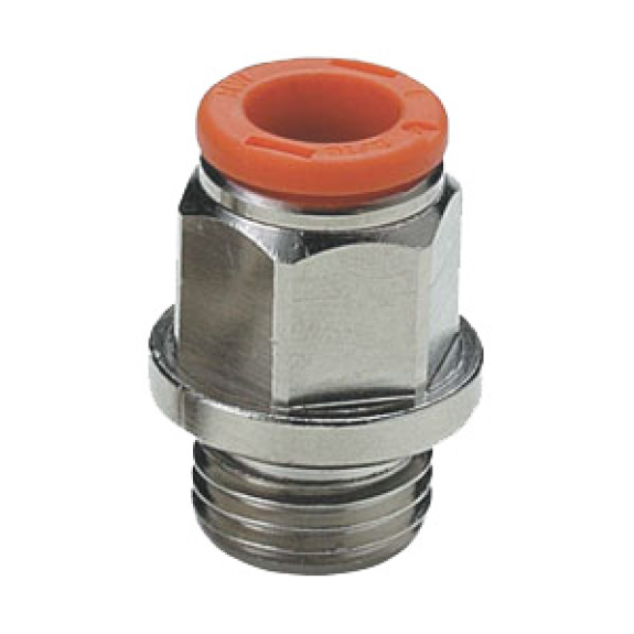 Raccords pour tubes - Droit cylindrique - Laiton nickelé - 1/4" M - Ø6 mm - 16 bar-Lire la description