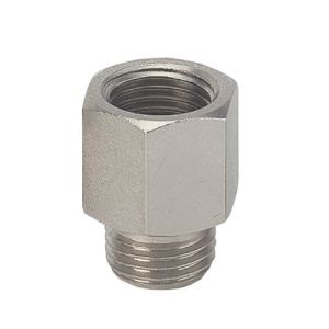 Raccords pour tubes - Grossisseur conique - Laiton nickelé - R1/4" M - G1/4" F - 60 bar-Lire la description
