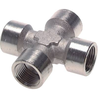 Raccords pour tubes - Croix - Laiton nickelé - 1/2" F - 16 bar-Lire la description