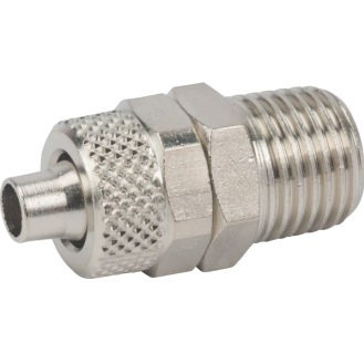 Raccords pour tubes - Droit conique - Laiton nickelé - 1/8" M - Ø5X3 mm - 18 bar-Lire la description