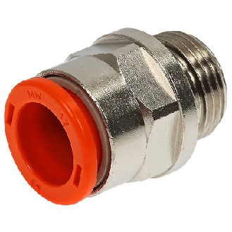 Raccords pour tubes - Droit cylindrique - Laiton nickelé - 1/2" M - Ø12 mm - 16 bar-Lire la description
