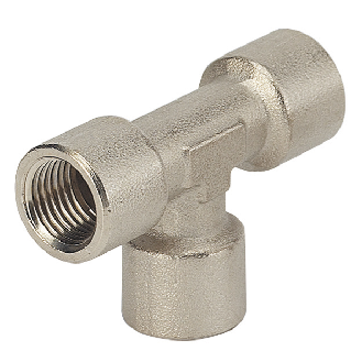 Raccords pour tubes - Té - Laiton nickelé - 1/2" F - 60 bar-Lire la description