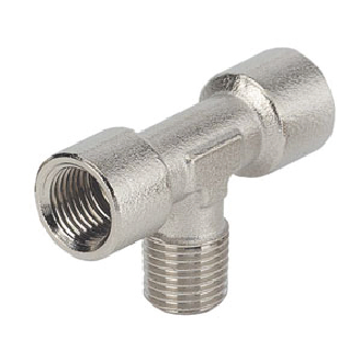 Raccords pour tubes - Té - Laiton nickelé - 1/4" F - MF - 60 bar-Lire la description