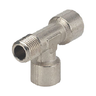 Raccords pour tubes - Té - Laiton nickelé - 1/4" MF - F - 60 bar-Lire la description