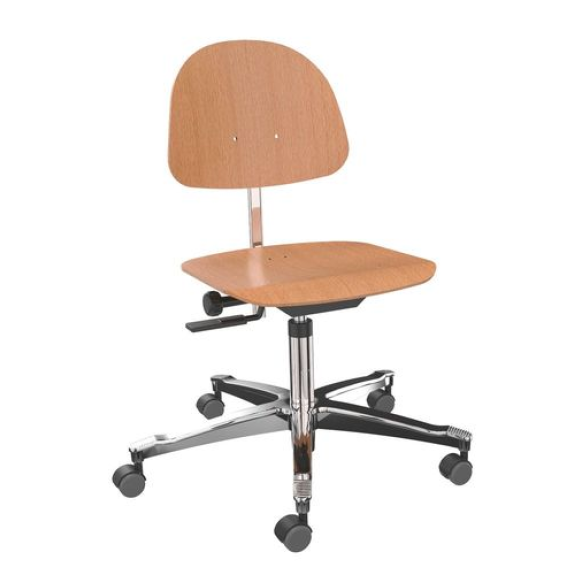 Chaise de travail, en hêtre, base en aluminium-Lire la description