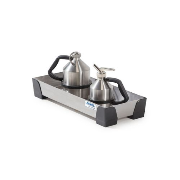 Bac de rétention pour bidons pro-line, en inox, sans caillebotis, 11 litres-Lire la description