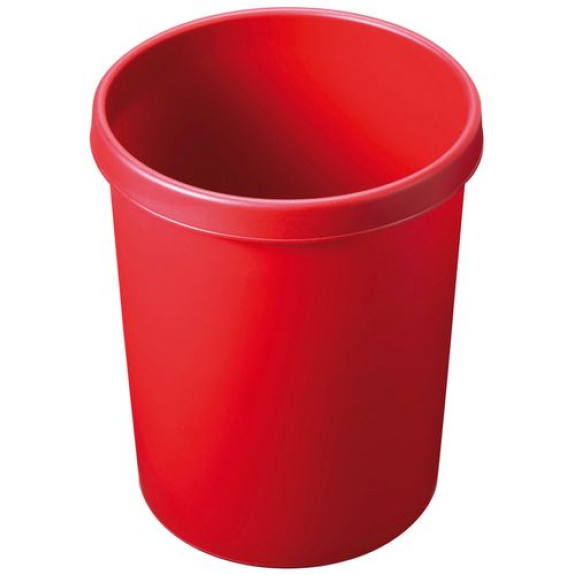 Corbeille à papier avec rebord, 18 litres, rouge Corbeille à papier avec rebord, 18 litres, rouge-Lire la description