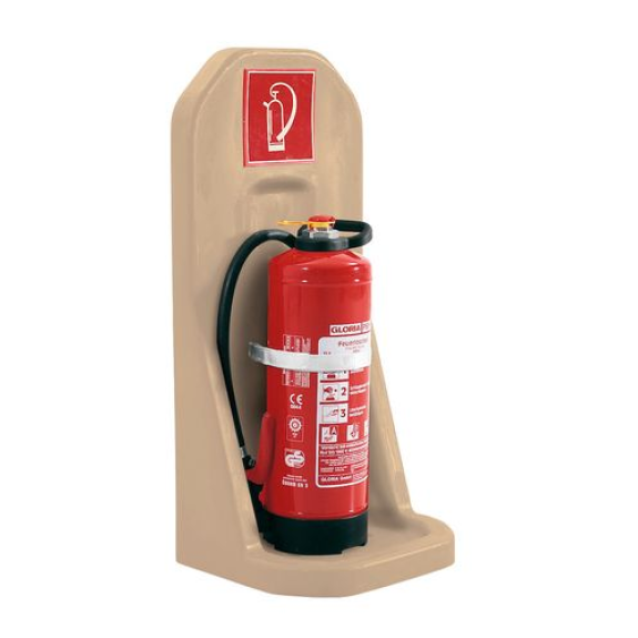Support mural pour extincteur, pour 1 bouteille, beige Support mural pour extincteur, pour 1 bouteille, beige-Lire la description