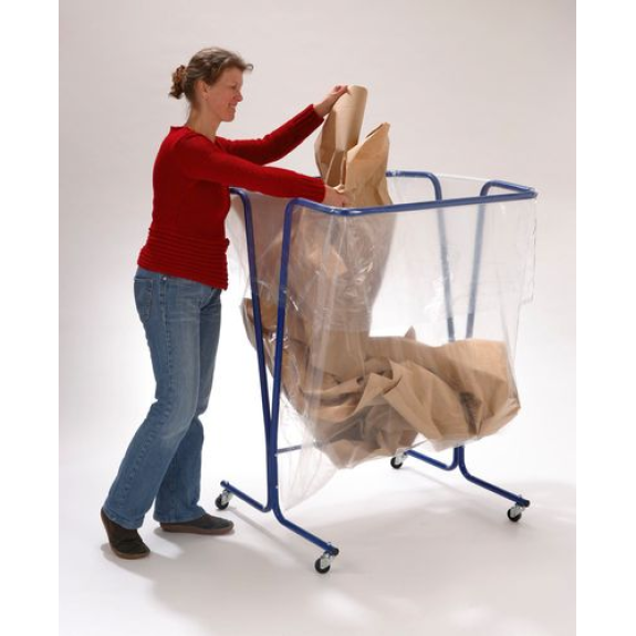 Support pour sacs poubelle de 600 litres, mobile, bleu Support pour sacs poubelle de 600 litres, mobile, bleu-Lire la description