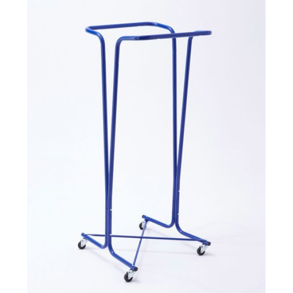 Support pour sacs poubelle de 400 litres, mobile, bleu-Lire la description