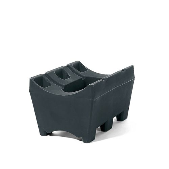 Support de fût en polyéthylène (PE), pour 1 fût de 60 ou 200 litres, noir anthracite-Lire la description