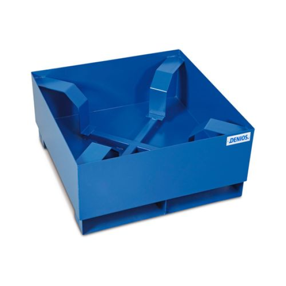 Bac de rétention classic-line, 1 fût de 200l, acier peint, pieds, support de fût, 866 x 866 x 423 mm-Lire la description