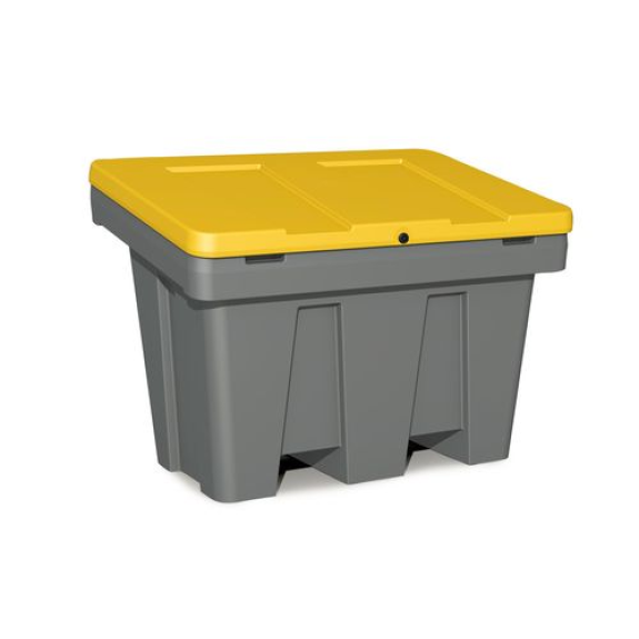 Bac à sable / sel type GB 300 en polyéthylène (PE), 300 litres, couvercle jaune-Leggi tutto