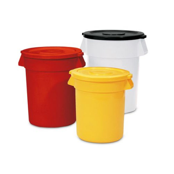 Poubelle multi-usage en polyéthylène (PE), 120 litres, rouge Poubelle multi-usage en polyéthylène (PE), 120 litres, rouge-Lire la description