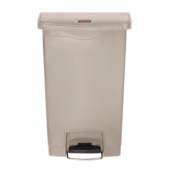 Poubelle en polyéthylène (PE), avec pédale sur la largeur, 50 litres, beige Poubelle en polyéthylène (PE), avec pédale sur la largeur, 50 litres, beige-Lire la description