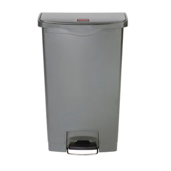 Poubelle en polyéthylène (PE), avec pédale sur la largeur, 68 litres, grise Poubelle en polyéthylène (PE), avec pédale sur la largeur, 68 litres, grise-Lire la description