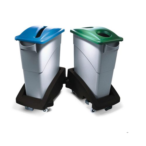 Collecteur de tri sélectif en polyéthylène (PE), 60 litres, gris Collecteur de tri sélectif en polyéthylène (PE), 60 litres, gris-Lire la description