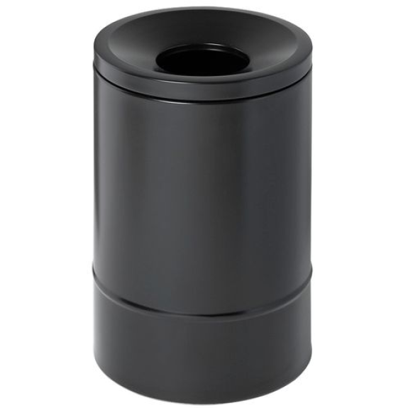 Corbeille antifeu, 30 litres, en acier, noir-Lire la description